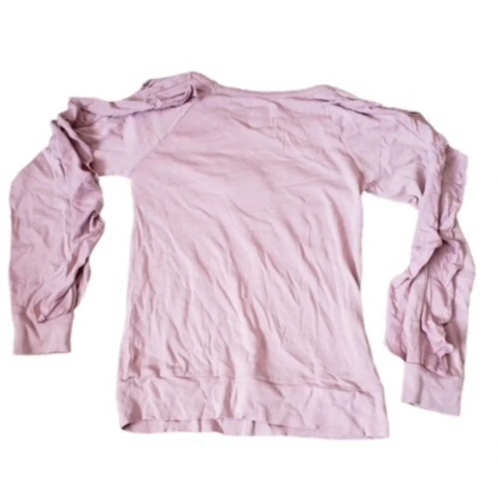 Chaser Ruffle Sleeve Long Sleeve Top Lightweight Comfy Casual Pink Womens Size M - Picture 2 of 4